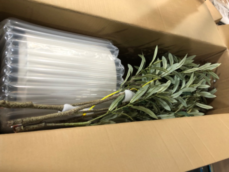 Photo 1 of LOMANTO Artificial Olive Trees, 6 ft Tall Fake Olive Trees for Indoor, Faux Olive Silk Tree, Large Olive Plants with White Planter for Home Decor and Housewarming Gift, 1 Pack