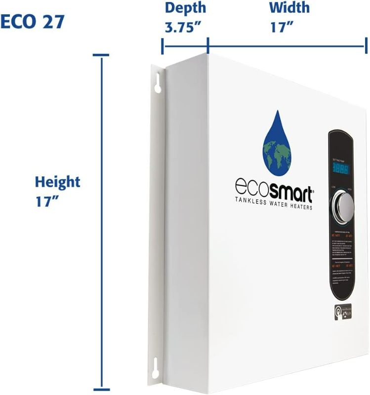 Photo 5 of (READ FULL POST) EcoSmart ECO 27 Tankless Water Heater, Electric, 27-kW - Quantity 1, 17 x 17 x 3.5
