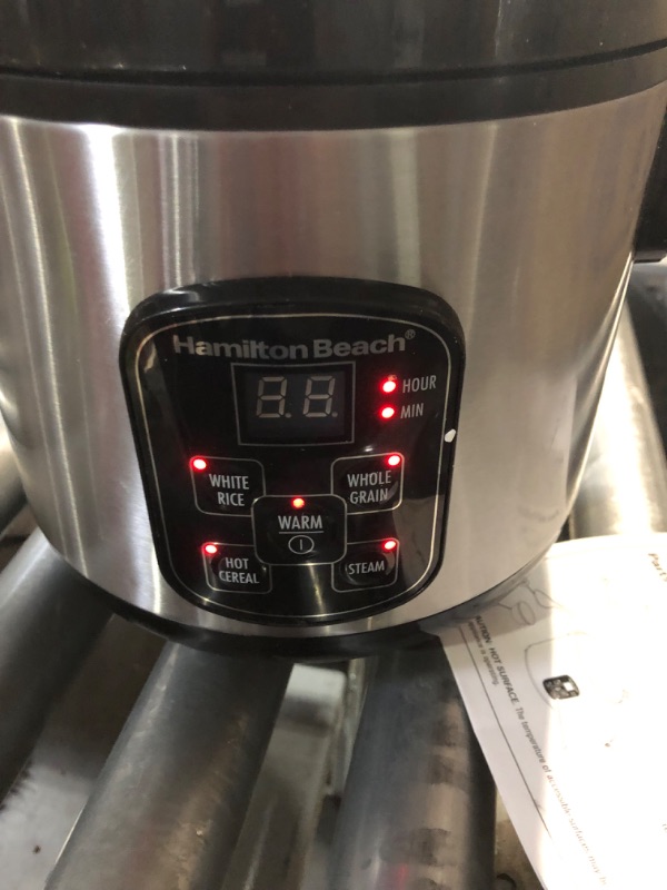 Photo 5 of **SEE COMMENTS**Hamilton Beach Digital Programmable Rice Cooker & Food Steamer, 8 Cups Cooked (4 Uncooked), With Steam & Rinse Basket, Stainless Steel (37518) 8 Cups Cooked (4 Uncooked) Rice Cooker