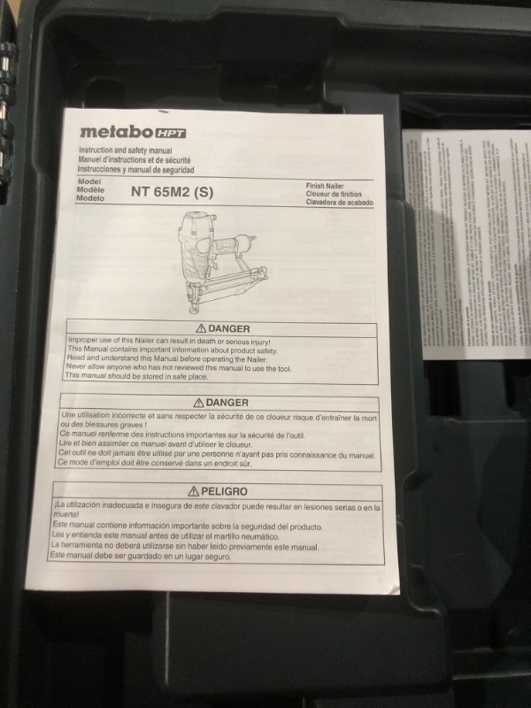 Photo 4 of **MISSING PARTS SEE COMMENTS**Metabo HPT NT65M2S Finish Nailer with Air Hose, 1/4" x 50' w/ 50' Air Hose
