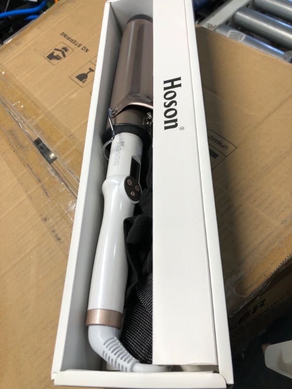 Photo 2 of Hoson 2 Inch Curling Iron Large Barrel, Long Barrel Curling Wand Dual Voltage, Ceramic Tourmaline Coating with LCD Display, Glove Include