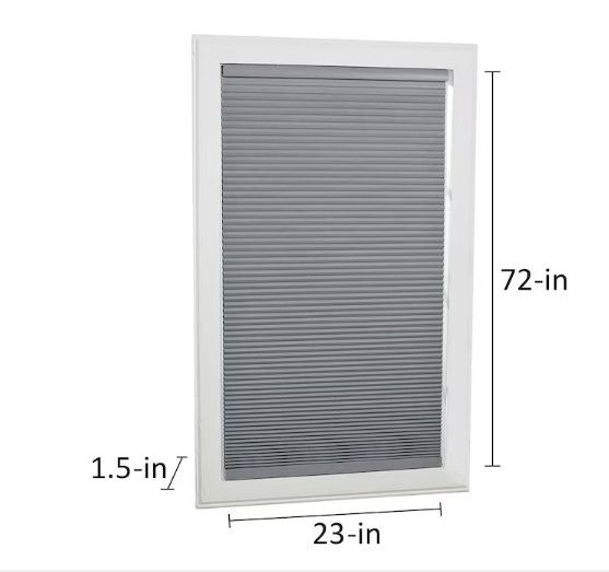Photo 1 of (NON-REFUNDABLE) Allen + Roth Motorized Cellular Shade 23-in x 58'42CM-in Gray Blackout Cordless Motorized Cellular Shade 