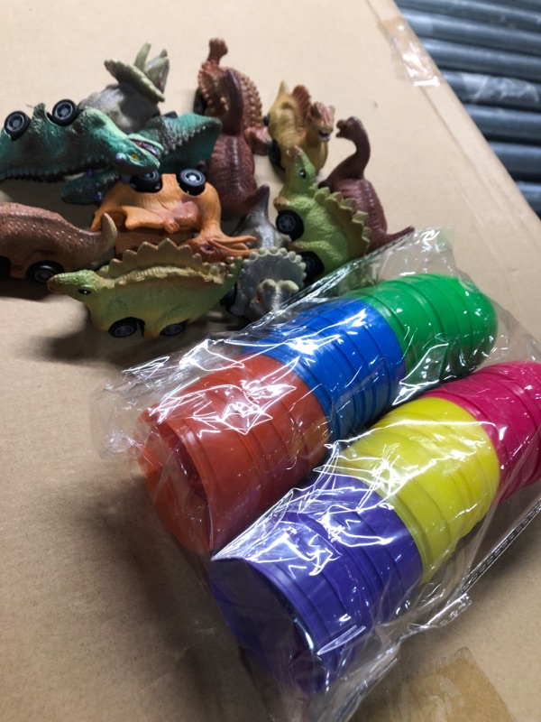 Photo 1 of Cherislpy 32 Pack Easter Eggs with Dinosaur Pull Back Cars Holiday Party Favors for Kids Boys Toddlers Easter Basket Stuffers,Easter Egg Hunt