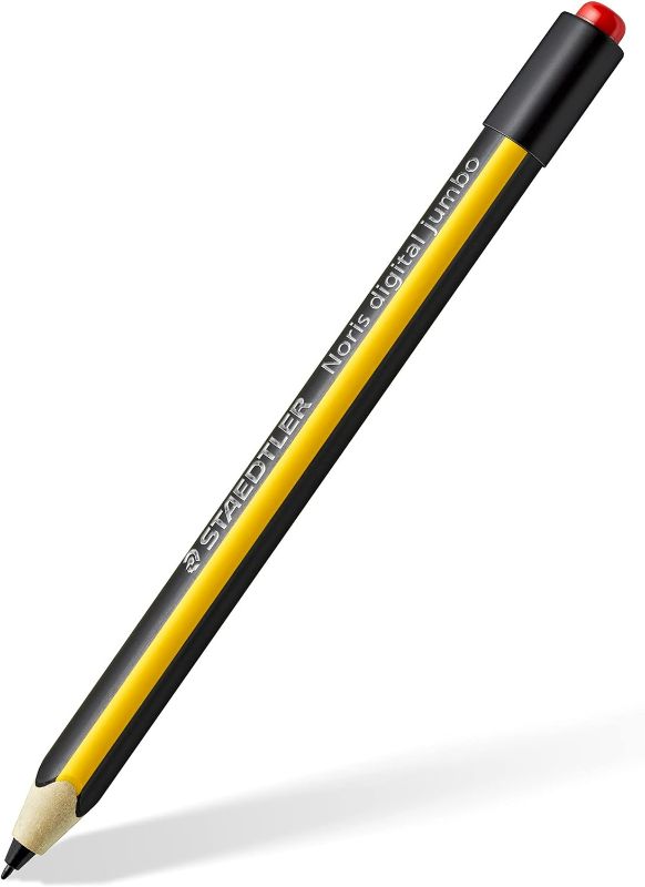 Photo 1 of STAEDTLER Noris digital jumbo 180J 22. EMR Stylus with soft digital eraser. For digital writing, drawing and erasing on EMR equipped displays, yellow-black (check the compatibility list) Noris digital jumbo Noris digital