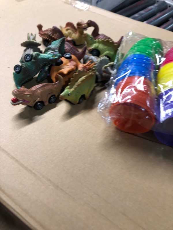 Photo 3 of  36 Pack Easter Eggs with Dinosaur Pull Back Cars Holiday Party Favors for Kids Boys Toddlers Easter Basket Stuffers,Easter Egg Hunt
**NOT RETURNABLE**