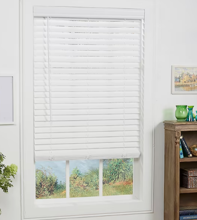 Photo 1 of ***USED - LIKELY MISSING PARTS - UNABLE TO VERIFY FUNCTIONALITY***
allen + roth Trim at Home 2-in Slat Width 46-in x 48-in Cordless White Faux Wood Room Darkening Horizontal Blinds
