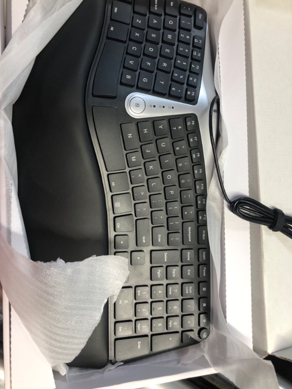 Photo 2 of Nulea Ergonomic Keyboard, Wired Split Keyboard with Pillowed Wrist and Palm Support, Featuring Dual USB Ports, Natural Typing Keyboard for Carpal Tunnel, Compatible with Windows/Mac