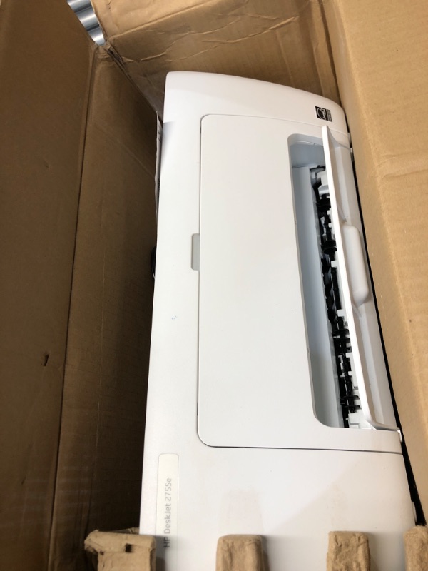 Photo 2 of HP DeskJet 2755e Wireless Color All-in-One Printer with bonus 6 months Instant Ink (26K67A), white