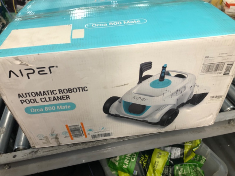 Photo 1 of AIPER Automatic Pool Cleaner, Second Generation Robotic Pool Vacuum with Dynamic Dual-Drive Motors, Bottom Brush, 33ft Swivel Floating Cable, Ideal for Above/In Ground Pool Floor Cleaning Orca 800
