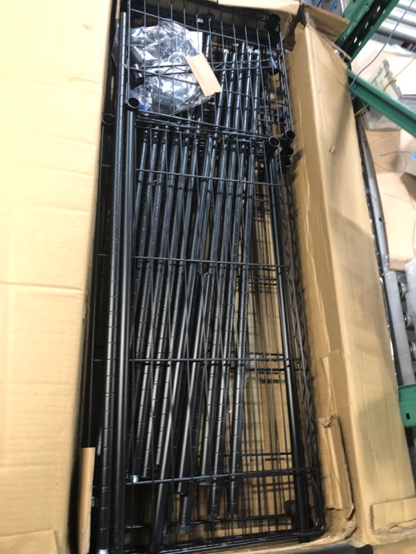 Photo 3 of Ulif L2 L-shaped Clothes Rack, Freestanding Heavy-Duty Garment Rack with 6 Wire Shelves and 4 Hanger Rods, Portable Wardrobe Closet - 44" W x 43.3" L x 77.5" H, Max Load 802 LBS, Black 44"W x 43.3"L x 77.5"H
