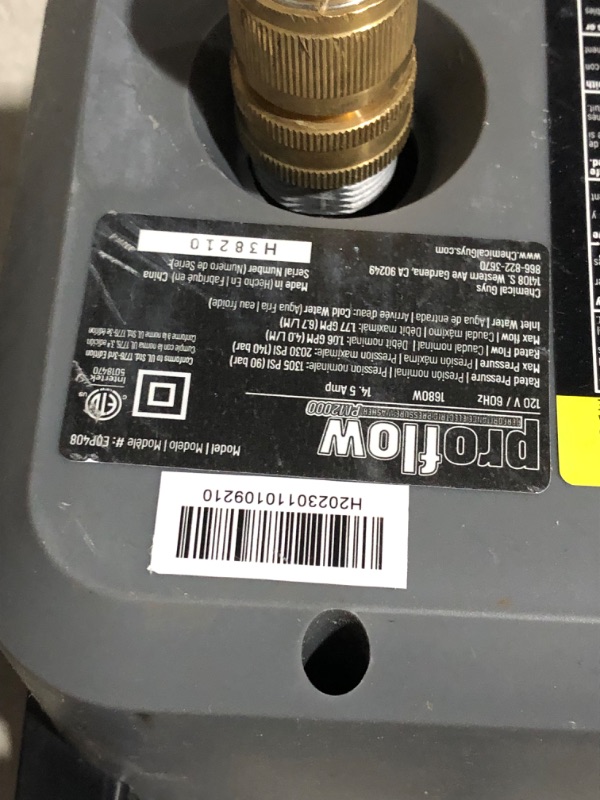 Photo 8 of ***USED - LIKELY MISSING PARTS - UNABLE TO VERIFY FUNCTIONALITY***
Chemical Guys EQP_312PW 3-Piece Mega Foaming Car Wash Kit Including Honeydew Snow Foam (1 Gallon), TORQ Max Foam 8 Foam Cannon and EQP408 ProFlow Performance Electric Pressure Washer Press