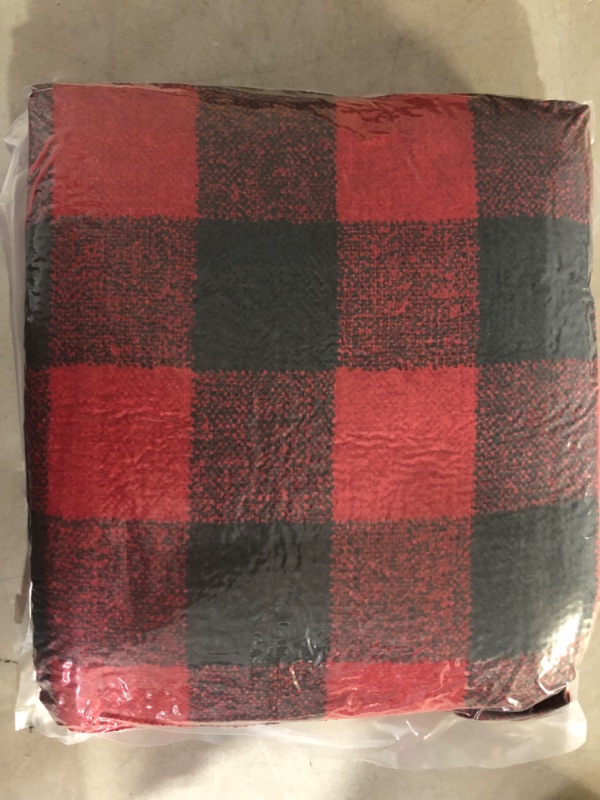 Photo 2 of ***FACTORY SEALED***
Soft Chenille Throw Blanket for Couch, Cozy Plush Fuzzy Decorative Chenille Knit Throw Blanket with Tassels, Lightweight Blanket and Throws for Bed Sofa Gift Home Decor, 50"x60" BLACK/RED PLAID