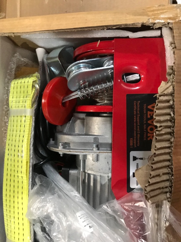 Photo 2 of ***Parts Only***Partsam 1320lbs Automatic Wireless Lifting Electric Hoist with Remote Control 110V Overhead Crane Winch Bundled with Towing Strap 2PCS 20Feet x 2inch