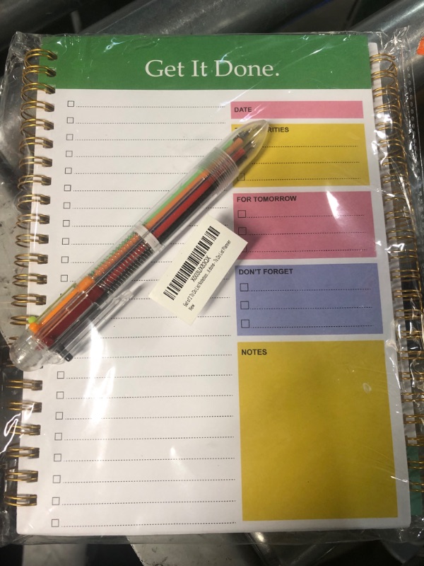 Photo 2 of Set of 2 To Do List Notebook - To Do List Notepad comes with Multicolor Pen - 6.5" x 9.8" Daily Planner Notepad