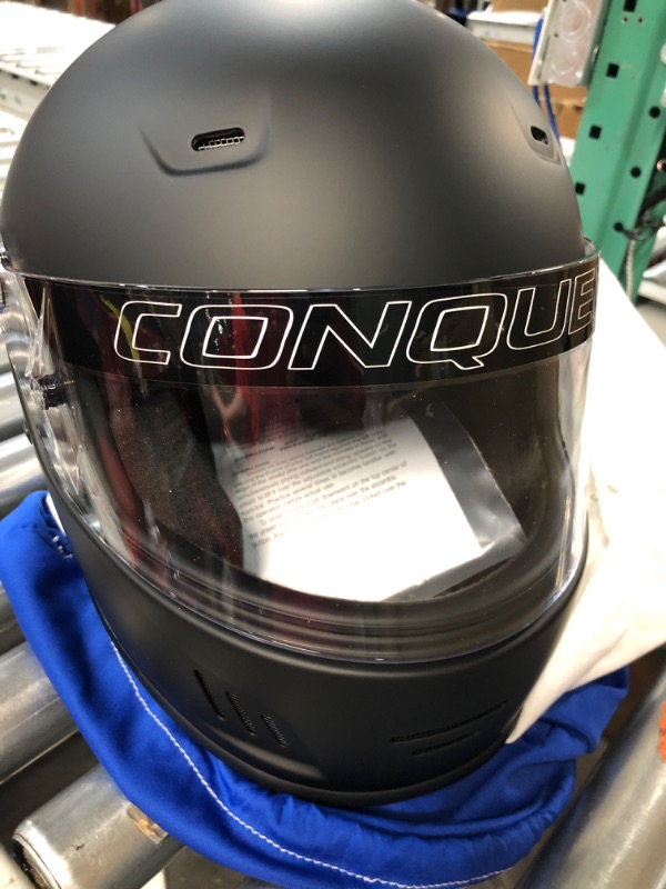 Photo 3 of Conquer Snell SA2020 Full Face Auto Racing Helmet Large Black