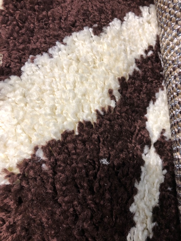 Photo 2 of Well Woven Madison Shag Safari Zebra Brown Animal Print Area Rug 2'3" x 7'3" Runner Runner Brown 2 ft x 7 ft (3 in)