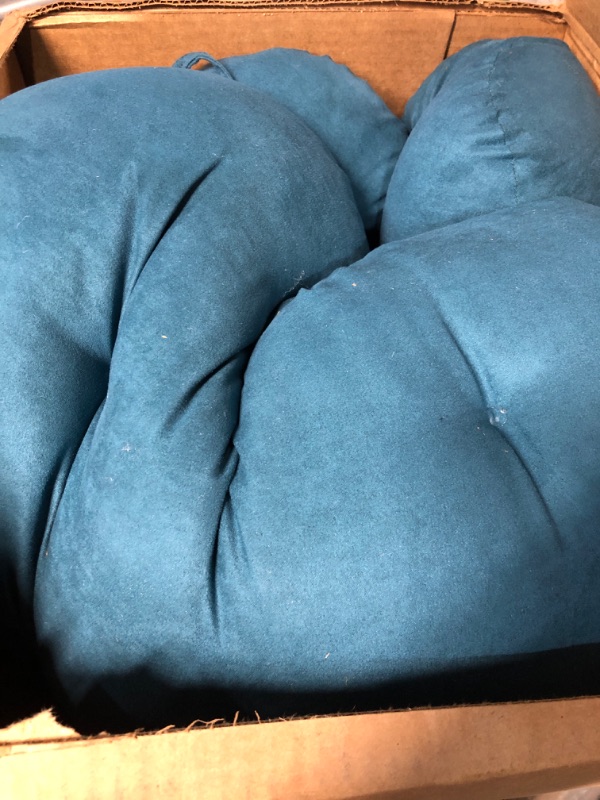 Photo 2 of ***CUSHION ONLY - NO CHAIR***
Blazing Needles Microsuede Tufted High Back Chair Cushion, 48" x 24", Teal