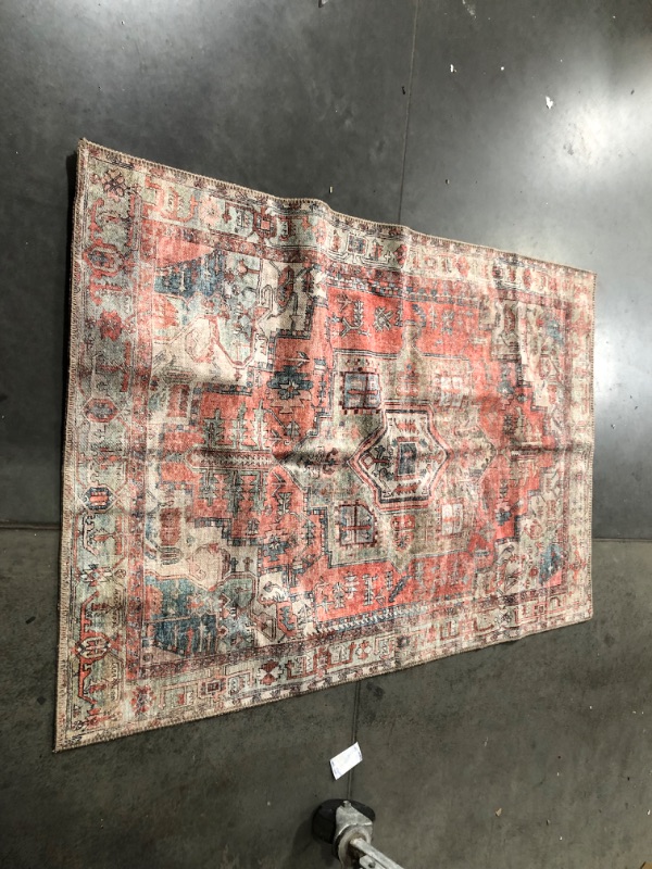 Photo 5 of ***USED - DIRTY - NO PACKAGING - SEE PICTURES***
Adiva Rugs Machine Washable Area Rug with Non Slip Backing for Living Room, Bedroom, Bathroom, Kitchen, Printed Vintage Home Decor, Floor Decoration Carpet Mat (Multi/Pink, 4' x 6') 4' x 6' Multi 58