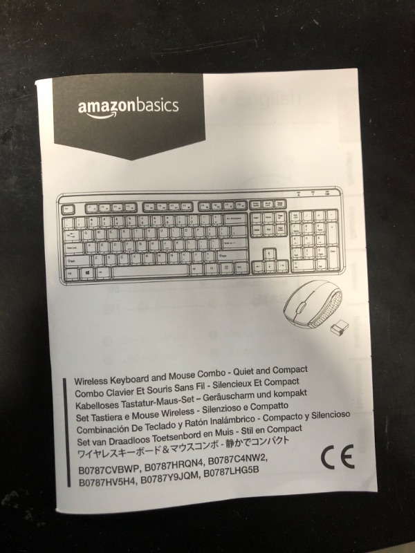 Photo 3 of Amazon Basics Wireless Computer Keyboard and Mouse Combo - Quiet and Compact - US Layout (QWERTY)+