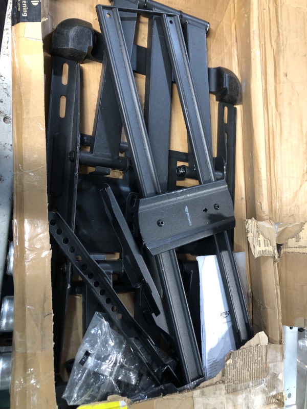 Photo 3 of Amazon Basics Heavy-Duty Extension Dual Arm, Full Motion Articulating TV Mount for 37-80 inch TVs up to 132 lbs