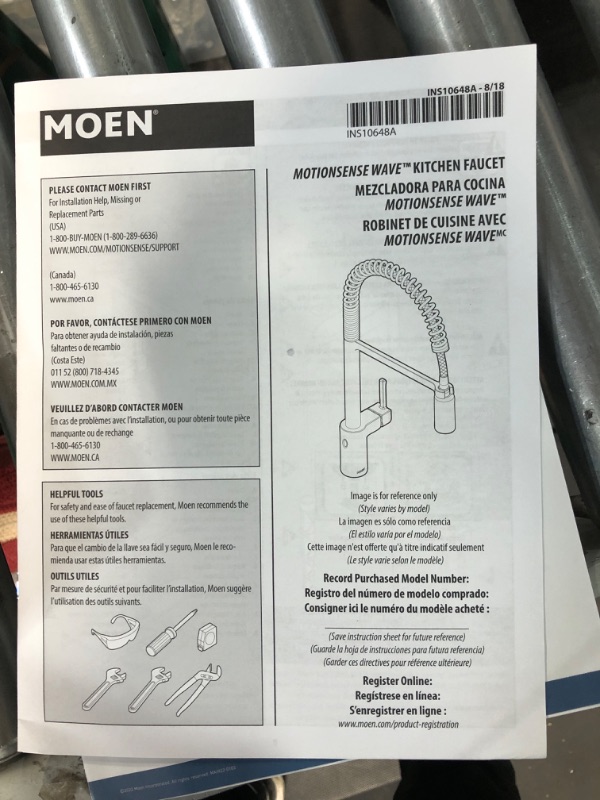 Photo 2 of Moen Align Matte Black Motionsense Wave Sensor Touchless One-Handle High Arc Spring Pre-Rinse Pulldown Kitchen Faucet with Sprayer