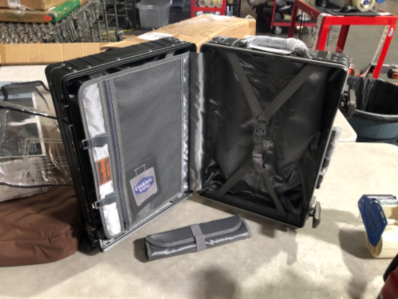 Photo 1 of ***USED - DEFAULT CODE IS 0-0-0***
TRAVELKING Multi-size All Aluminum Hard Shell Luggage Case Carry On Spinner Suitcase Grey 20"