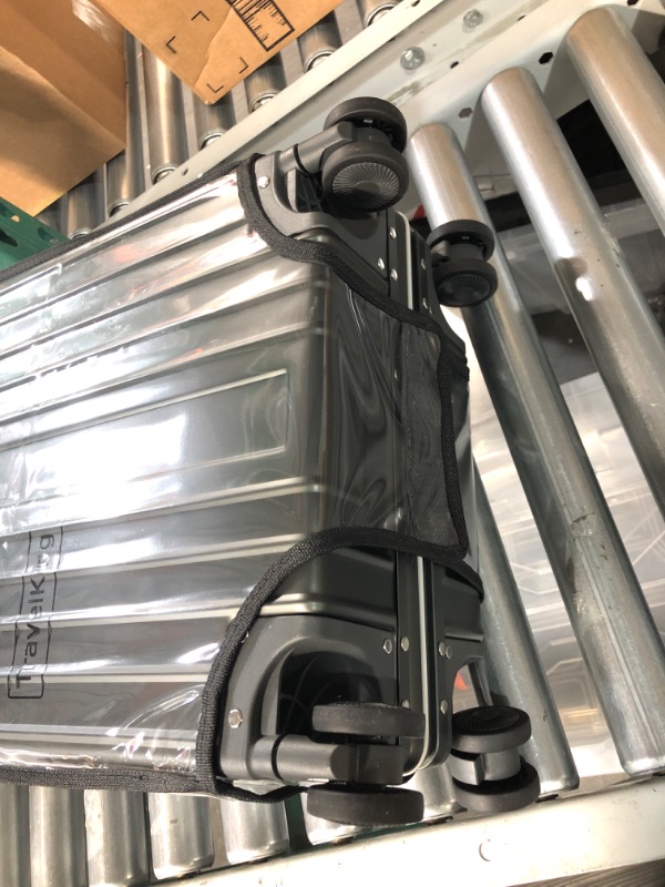 Photo 1 of ***USED - DEFAULT CODE IS 0-0-0***
TRAVELKING Multi-size All Aluminum Hard Shell Luggage Case Carry On Spinner Suitcase Grey 20"