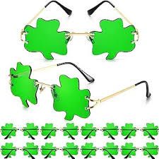 Photo 1 of Kigeli 10 Pairs St. Patricks Day Shamrock Glasses Irish Shamrock Sunglasses Green Leprechaun Costume 