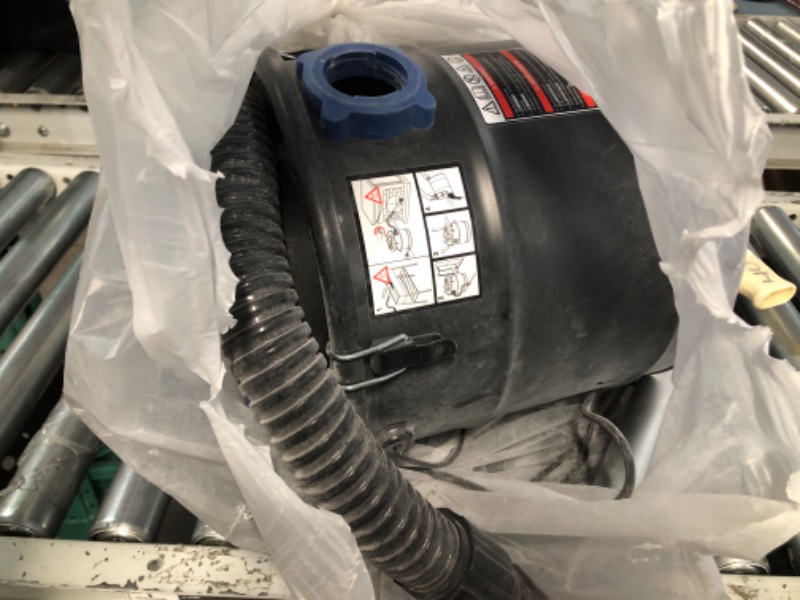 Photo 2 of **prev used 
Snow Joe ASHJ201 4.8-Gallon 4-Amp Ash Vacuum w/Metal Storage Tank, Hose, Filters, Cord Organizer & PowerSmith PAAC301 Double Layer Washable Heat-Resistant Ash and Dust Vacuum Filter, 5" x 5" x 2" 4 Amp, 4.8 Gallon Vacuum + Vacuum Filter, 5" x