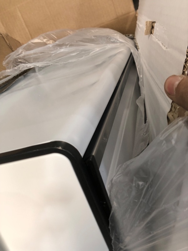 Photo 1 of Brabantia Roll Top Bread Box (Fresh White) Large Front Opening Flat Top Bread Box, Fits 2 Loaves, Ideal for Kitchen Counter