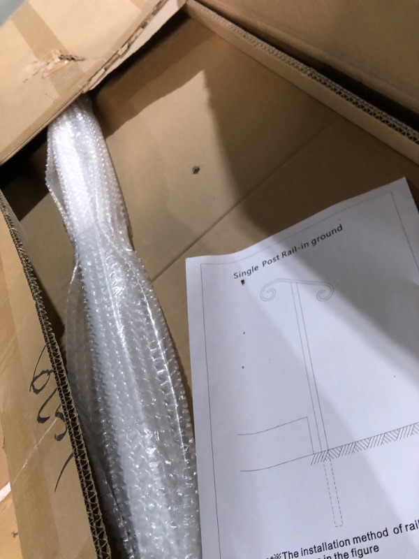 Photo 1 of VEVOR Single Post Handrail Wrought Iron Post Mount Step Grab Supports in Ground Long Post Fits 1 or 2 