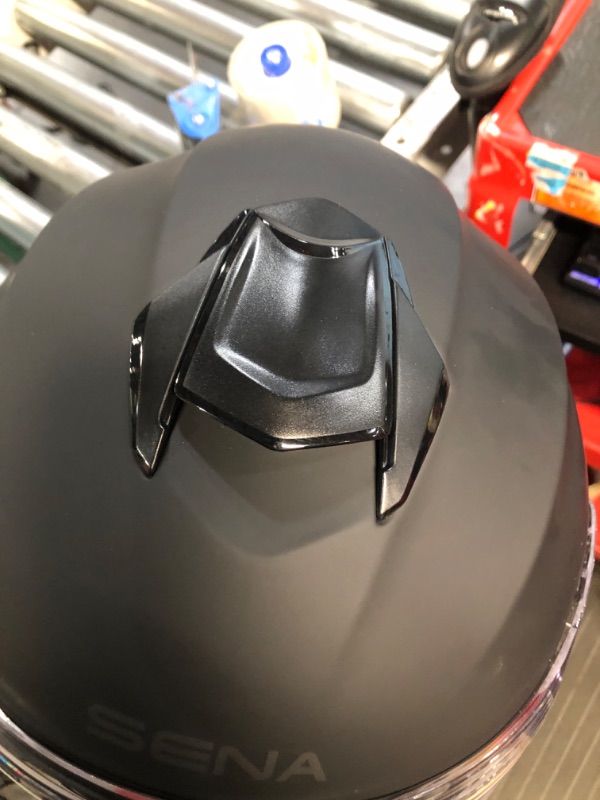 Photo 8 of Sena OutForce DOT Full Face Motorcycle Helmet with Integrated Bluetooth Intercom and Smartphone Connectivity Matte Black X-Large