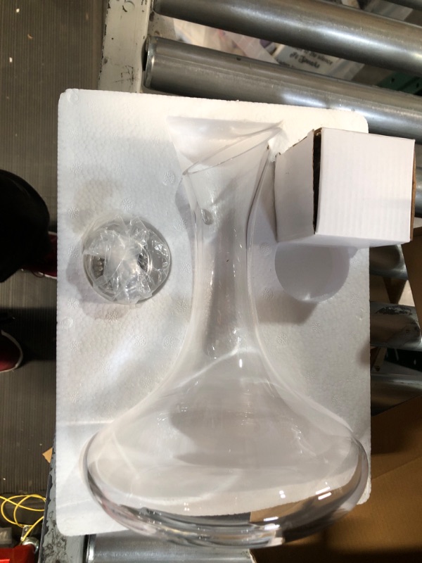 Photo 1 of **MINOR DAMAGE SEE NOTE AND PHOTOS**
Amlong Crystal Lead-Free Wine Decanter, Red Wine Carafe, Wine Gift, Wine Accessories 58 oz, with Globe Stopper and Cleaning Beads Stopper and Beads