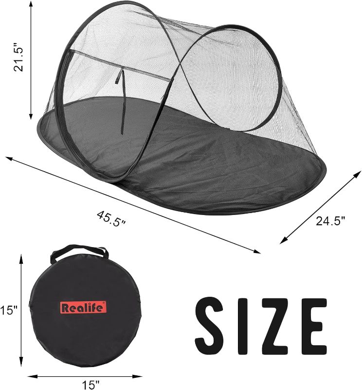 Photo 3 of (READ FULL POST) Outdoor Cat Enclosures, Portable Cat Tent for Bearded Dragon, Dogs and Small Animals, Cat Outdoor Tent with Foldable Bag(Black)
