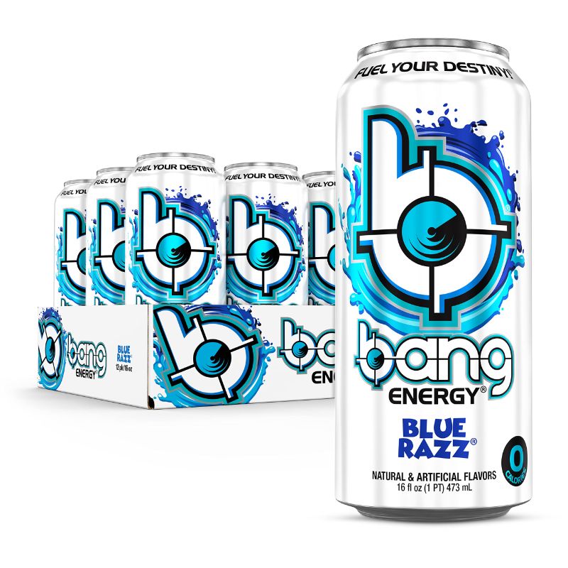 Photo 1 of BEST BY 9/13/23 NON REFUNDABLE** Bang Energy Blue Razz, Sugar-Free Energy Drink, 16-Ounce (Pack of 12) NON-REFUNDABLE