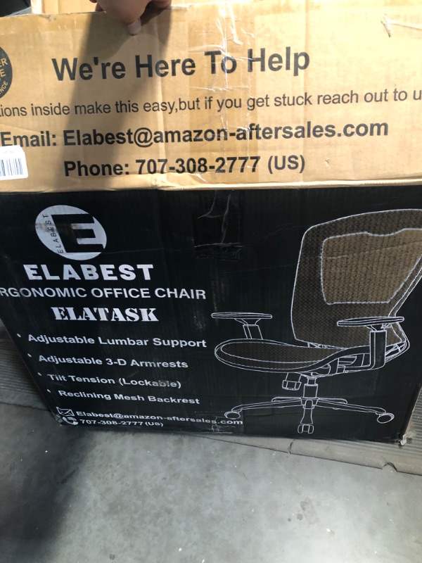 Photo 2 of [READ NOTES]
ELABEST Mesh Office Chair,Ergonomic Computer Desk Chair,Sturdy High Back Task Chair - Adjustable Lumbar Support & Armrests,Tilt Function,Swivel Wheels,Comfortable Wide Seat,Executive Home Office Chair Grey Mesh