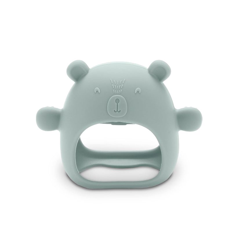 Photo 1 of Bear Mitten Never Drop Silicone Baby Teething Toys, Baby Teether, Teething Toys for Babies 0-6 Months, Teethers for Babies 0-6 Months, Baby Teether Toys, Baby Chew Toys (Sea Mist Green)