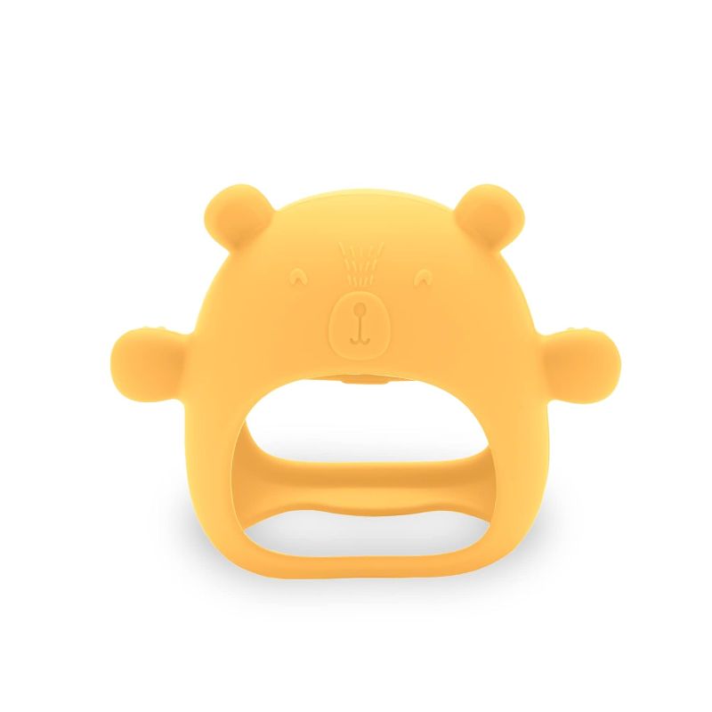 Photo 1 of Bear Mitten Never Drop Silicone Baby Teething Toys, Baby Teether, Teething Toys for Babies 0-6 Months, Teethers for Babies 0-6 Months, Baby Teether Toys, Baby Chew Toys (Sunshine Yellow)