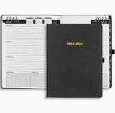 Photo 1 of HARDCOVER Daily Leather Planner Weekly Monthly - 8.5x11 - Ensight Academic Planner Business Personal or Student - Pen Holder, Bookmark, Notes Pages, Thick Paper, July 2023 - June 2024 (Black) Black New Edition