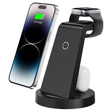 Photo 1 of 3 in 1 Charging Station for iPhone, Wireless Charger for iPhone 15 14 13 12 11 X Pro Max & Apple Watch - Charging Stand Dock for AirPods
