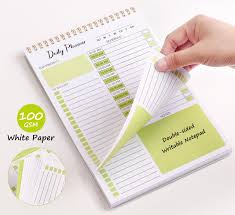 Photo 2 of To Do List Notepad, Undated Daily Planner Notebook with Hourly Schedule, 60 Sheets 7 X 10" Task Checklist Agenda Pad w/Monthly Calendar, For Work Office Home,Green 7X10 Daily(Green)