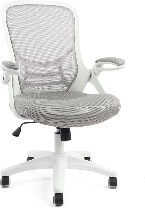 Photo 1 of (NON-REFUNDABLE) Office Chair Ergonomic Mesh Swivel Computer Task Desk Chair Comfortable, Flip-up Arms, Adjustable Height (Grey) without headrest Grey