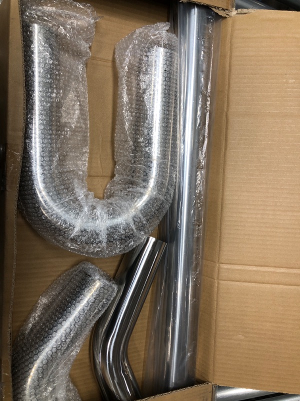 Photo 2 of FGJQEFG 2.5 Inch DIY Custom Mandrel Exhaust Pipe Tube Pipe, 40 Inch Straight Pipe, 2.5''OD Straight & Mandrel Bend Pipe(45/90/180 Degree) Kits, T304 Stainless Steel, Universal Fitment - 4PCS 2.5''Straight+45°+90°+180°-4PCS