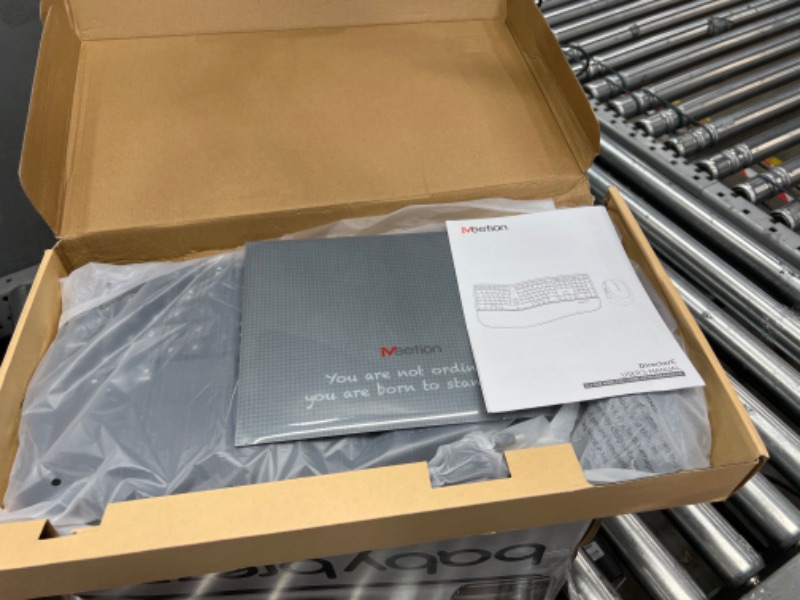 Photo 1 of MEETION Ergonomic Wireless Keyboard and Mouse, Ergo Keyboard with Vertical Mouse, Split Keyboard with Cushioned Wrist, Palm Rest, Natural Typing, Rechargeable, Full Size, Windows/Mac/Computer/Laptop