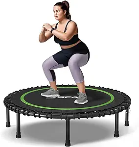 Photo 2 of BCAN 450LBS/550LBS Foldable Mini Trampoline, 40"/48" Fitness Trampoline with Durable Bungees, Stable & Quiet Exercise Rebounder for Kids