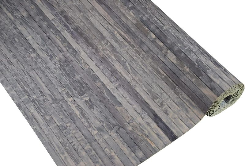 Photo 1 of (READ FULL POST) amaZulu Inc. Natural Bamboo Paneling - Flexible Wall Cladding Panels for Living Room Decor, Ceiling Tiles, and Outdoor Kitchens - Renewable Resource, Home Decor, 32 sq ft Coverage, Grey
