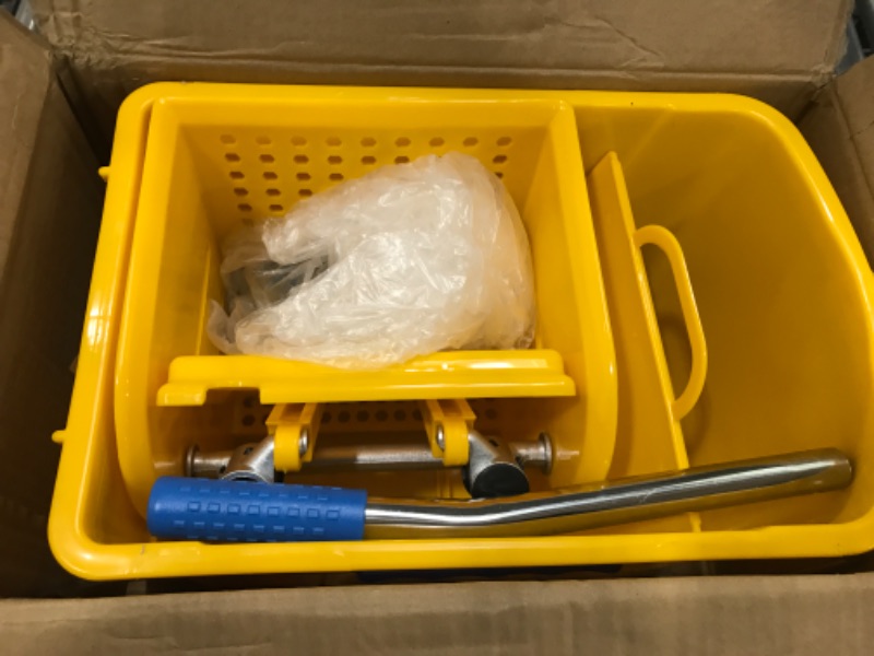 Photo 2 of Mind Reader Commercial Mop Bucket - with Down Press Wringer - 22 Quart Capacity - Yellow - MOPT20-YLW