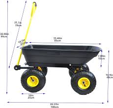 Photo 1 of 2.5 cu.ft. Metal Garden Cart with Steel Frame and 10 in. Pneumatic Tires, 300 lbs. Capacity
