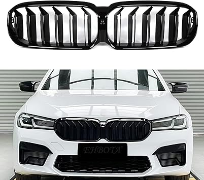 Photo 1 of BILLDIO E60 Grille - Black Kidney Single slats Grill Compatible With BMW 5 Series E60 E61 2003-2009 520i 523i 525i 528i 530i 535i 550i ABS Gloss Black Kidney Grill Single Slat Gloss Black 2003-2009 5 series E60