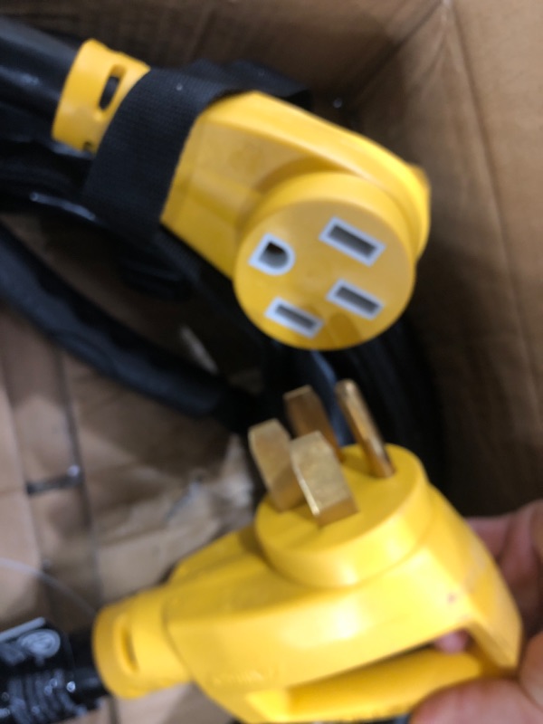 Photo 1 of Camco Heavy-Duty 50-Amp RV Extension Cord | Features Power Grip Handles, Copper 6/3 + 8/1-Gauge Wires, and Rated for 125/250 volts/12,500 watts | 15-foot (55194)